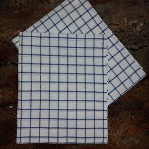 2 Cremieux Maxwell Design Standard Cotton Pillow Shams Blue & White